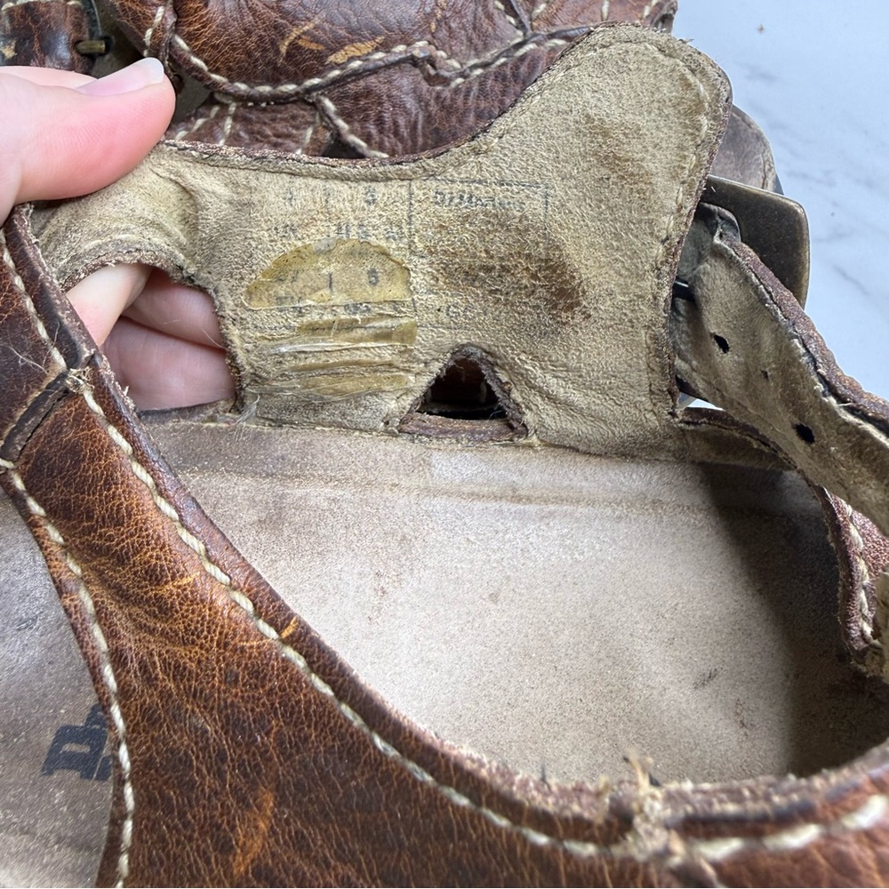 Vtg 1990's Dr. Martens D10715 Brown Leather Braided Chunky Platform Sandals - Picture 11 of 12